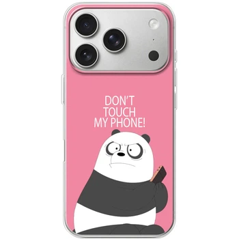 Силиконовый Чехол с Картинкой для IPhone 17 Pro Принт (Панда, Не Трогай Мой Телефон) (67086-ysm2425)