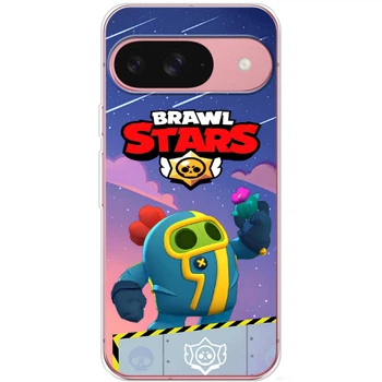 Силиконовый Чехол с Картинкой для Google Pixel 10 Pro Принт (Бравл Старс Спайк, Brawl Stars Spike) (68476-ysm023)