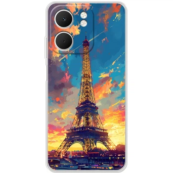 Силиконовый Чехол с Картинкой для OPPO A5x Принт (Париж, Эйфелева Башня) (66784-ysm038)