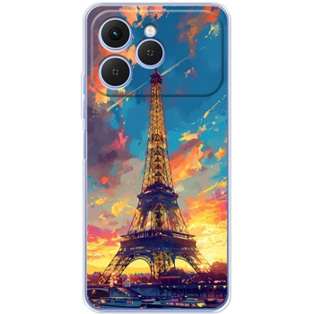 Силиконовый Чехол с Картинкой для Tecno Spark 40 Принт (Париж, Эйфелева Башня) (67475-ysm038)