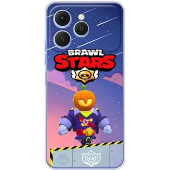 Силиконовый Чехол с Картинкой для Tecno Spark 40 Принт (Бравл Старс Сту, Brawl Stars Stu) (67475-ysm026)