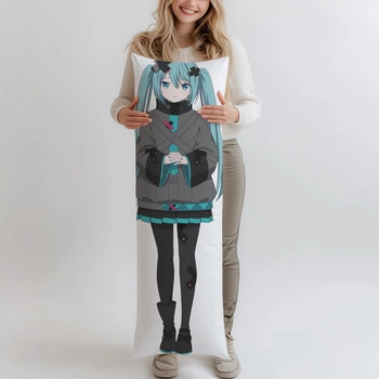 Дакимакура Miku Hatsune Сломанный мир и не поющая Мику подушка 120*40 см