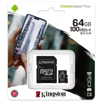 Карта памяти memory card 64 ГБ Kingston Canvas Select Plus
