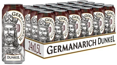 Упаковка пива Germanarich Dunkel темное пастеризованное 5% 0.5 л х 24 шт (4820193039047)
