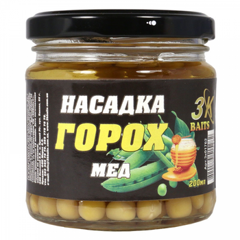 Насадка 3KBaits Горох Premium Мед 200мл (3к01762)