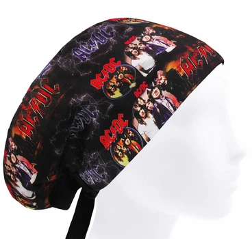 Медицинская шапочка женская HeadwearUniverse универсальная принт AC/DC