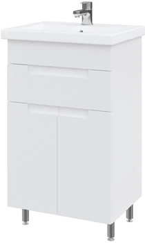 Тумба напольная MEBLIBUD Eva 50 с 2-мя дверцами, ящиком и умывальником Cers 50 см белая