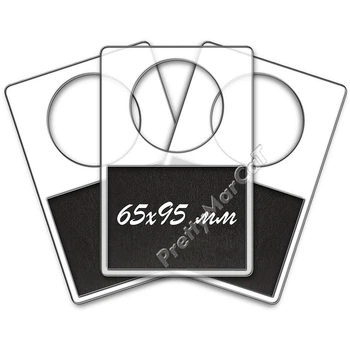 Ценники ламинированные (плёнка) для бутылок 65х95 мм Чёрные 50 шт
