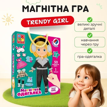Игра магнитная одевалка «Trendy girl» Vladi Toys для девочек VT3702-23