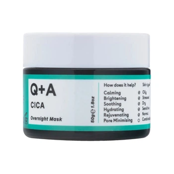 Заспокійлива нічна маска з центеллою Q+A Cica Calming Overnight Face Mask, 50 г (5061066470225)