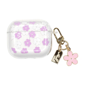 Чехол для AirPods Pro 2 с цветами для защиты и удобства Pink White Flowers Charmed Collection