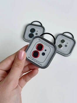Захисне скло на камеру Metal Classic (iPhone 11 / 12 / 12 mini, Red)