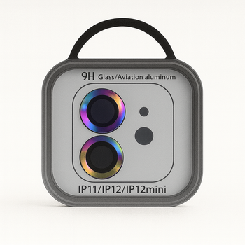 Защитное стекло на камеру Metal Classic для iPhone 11 12 12 mini Rainbow защита от царапин и ударов
