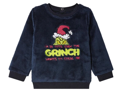 Свитшот плюшевый для мальчика Disney Grinch 457249 062-68 см (2-6 мес.) темно-синий