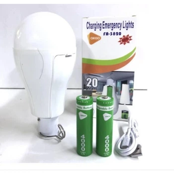 Лампочка з двома акумуляторами в комплекті 2 x 18650 20w та з гачком