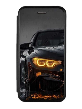 Чехол-книжка черный с рисунком на Xiaomi Redmi 15C / Poco C85 Авто (принт 400)