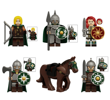 Набір фігурок Lord of the Rings Володар кілець лицарі Рохана, Хама, принцеса та кінь 6 шт