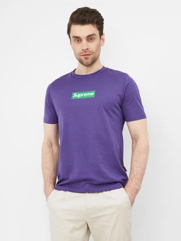 Футболка хлопковая длинная мужская Supreme 10700.3 XL Фиолетовая