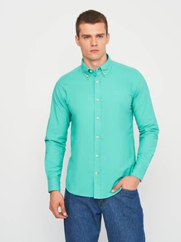 Рубашка хлопковая мужская Gant 11177.3 XL (50) Зеленая