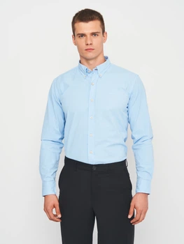 Рубашка хлопковая мужская Gant 11178 S (44) Голубая