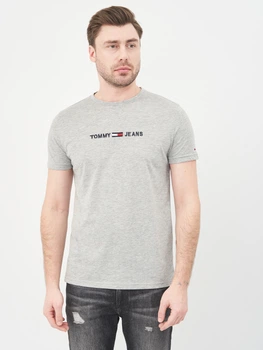 Футболка хлопковая длинная мужская Tommy Jeans 10507 2XL (52) Серая