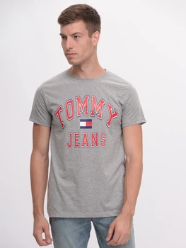 Футболка хлопковая длинная мужская Tommy Jeans 9633.2 S Серая