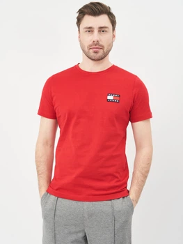 Футболка хлопковая длинная мужская Tommy Jeans 10583.3 2XL Красная