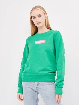 Свитшот женский Supreme 10362.9 L (46) Зеленый с принтом