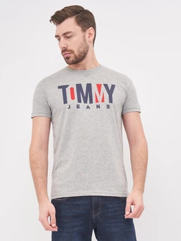 Футболка длинная мужская Tommy Jeans 10212.2 S Серая