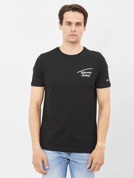 Футболка хлопковая длинная мужская Tommy Jeans 10604.1 S Черная