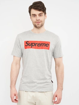 Футболка хлопковая длинная мужская Supreme 10699.1 S Серая