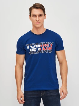 Футболка хлопковая длинная мужская Tommy Jeans 10737.3 S Электрик