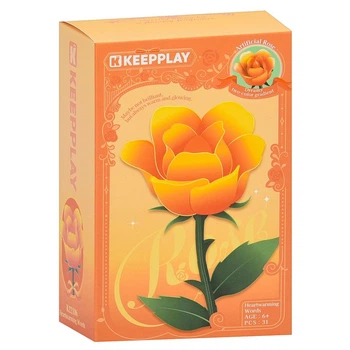 Конструктор квіти троянда, 31 деталь, у коробці (K22106)