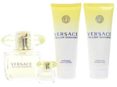 Набір для жінок Versace Yellow Diamonds Туалетна вода 90 мл + Туалетна вода 5 мл + Лосьйон для тіла 50 мл + Гель для душу 100 мл (8011003899838)