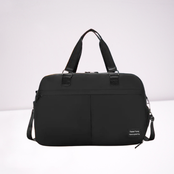 Женская дорожная спортивная сумка (черный) с отделением для обуви и увеличением объема