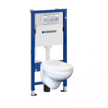 Комплект Geberit Duofix Pro: установка Geberit Delta з унітазом Idol, сидінням та клавішею хром