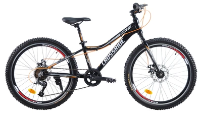 Велосипед горный подростковый Crossride Ramzy 24 дюйма алюминиевый, рама 13" (Черно-оранжевый)