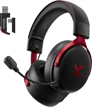 Ігрові бездротові навушники Mchose V9 Pro 7.1 Sound, Bluetooth, 2.4G Black red