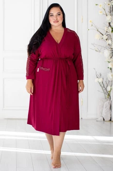 Халат домашний из вискозы батал MiaNaGreen Хм1212 XL Марсала