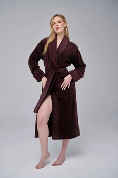 Жіночий махровий халат Nusa 4377 фіолетовий 3XL