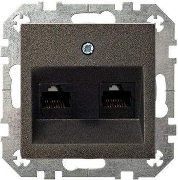 Комп'ютерна розетка Liregus Epsilon RJ45 5/6 категорія Антрацит (IKL-002-01 E/J)