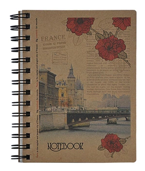 Записная книга блокнот Buromax Kraft B6 96 л клетка тверд.обл. на пружине (BM.2479)