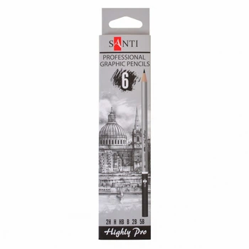 Карандаши графитовые Santi Highly Pro 6шт (742382)