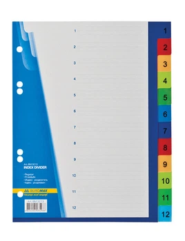 Разделитель страниц Buromax А5 (1-12) цифровой индекс для регистратора (BM.3213)