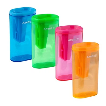 Точилка Axent Lighter с контейнером ассорти микс 4 цвета (1155-A)