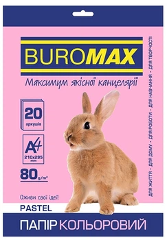 Бумага цветная Buromax PASTEL А4 80г/м2 5цв. 20л. (BM.2721220-99)