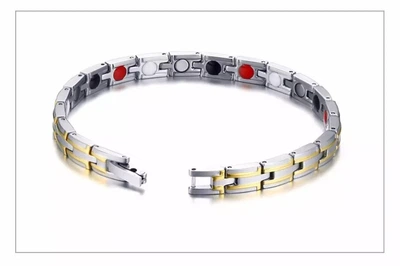 Браслет магнитный из нержавеющей стали магнитній с вставками magnetic