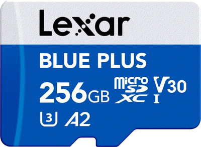 Karta pamięci Lexar Blue Plus microSDXC 256GB UHS-I U3 V30 (LMSBLPL256G-BNANG)