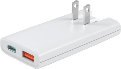 Ładowarka sieciowa CHOETECH 65W GaN USB-C + USB-A Ultra thin White (PD6011-EU-WH)