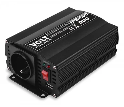 Перетворювач (інвертор) DC-AC Volt Polska IPS 600 Duo 12/24V/230V 300/600W (3IPS912246)